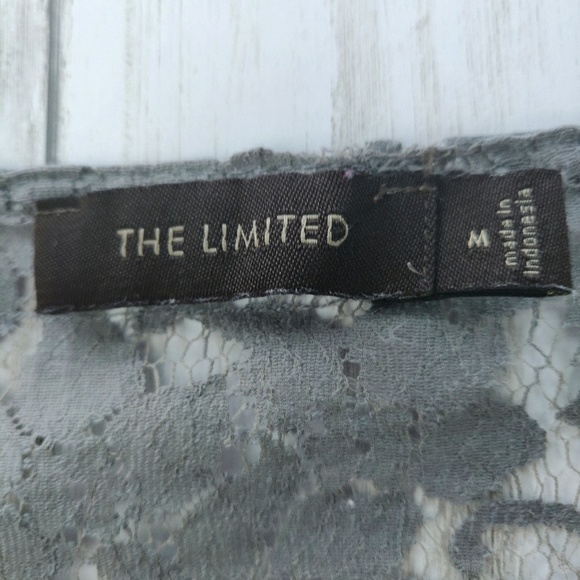 The Limited gray lace sheer top t-shirt d28 - Picture 2 of 8